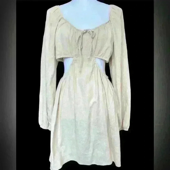 wild fable Dresses & Skirts - Wild Fable Tan Cut Out off the shoulder DRESS NEVER WORN TAN CREAM L